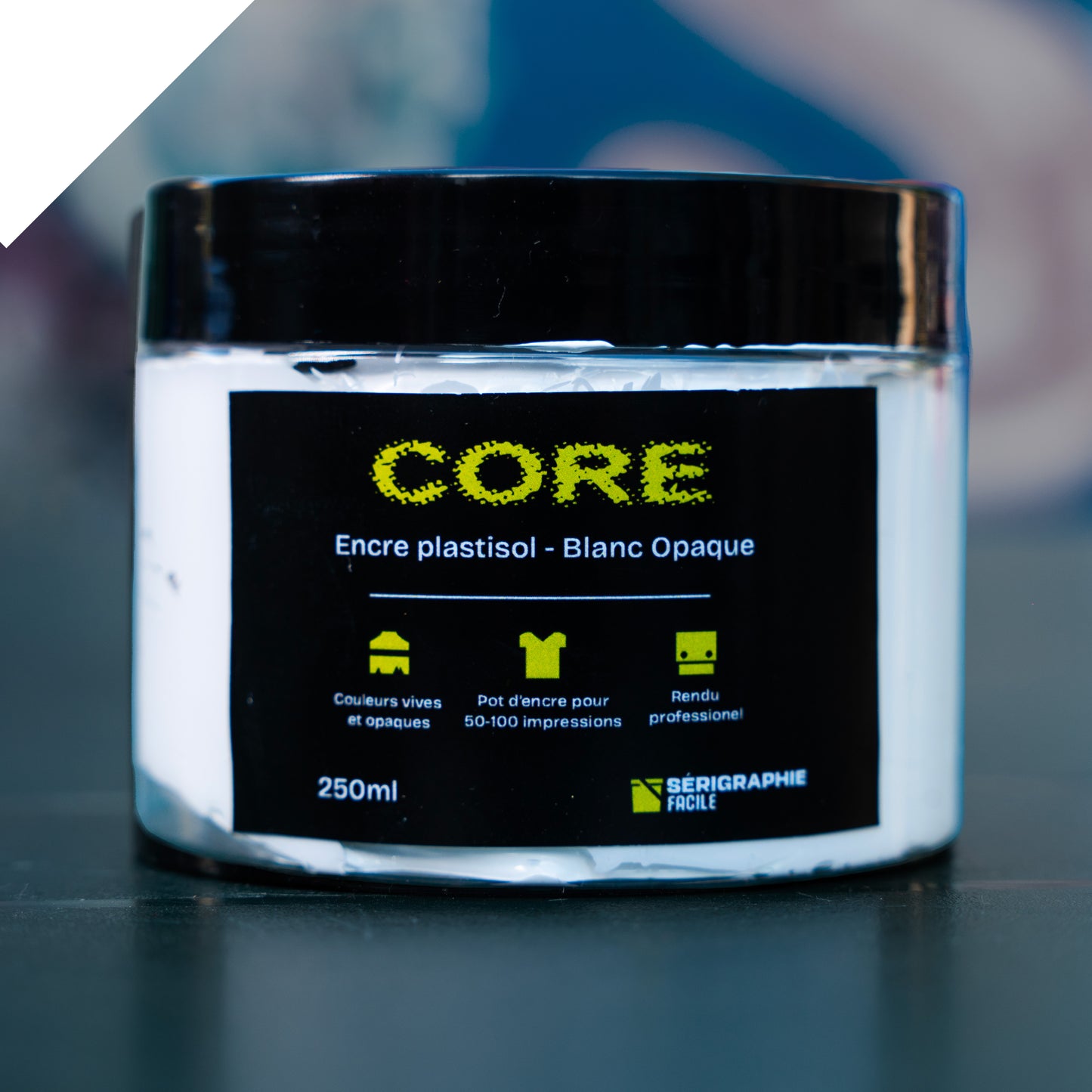 Core - Encre textile Plastisol 250ml - Blanc Opaque