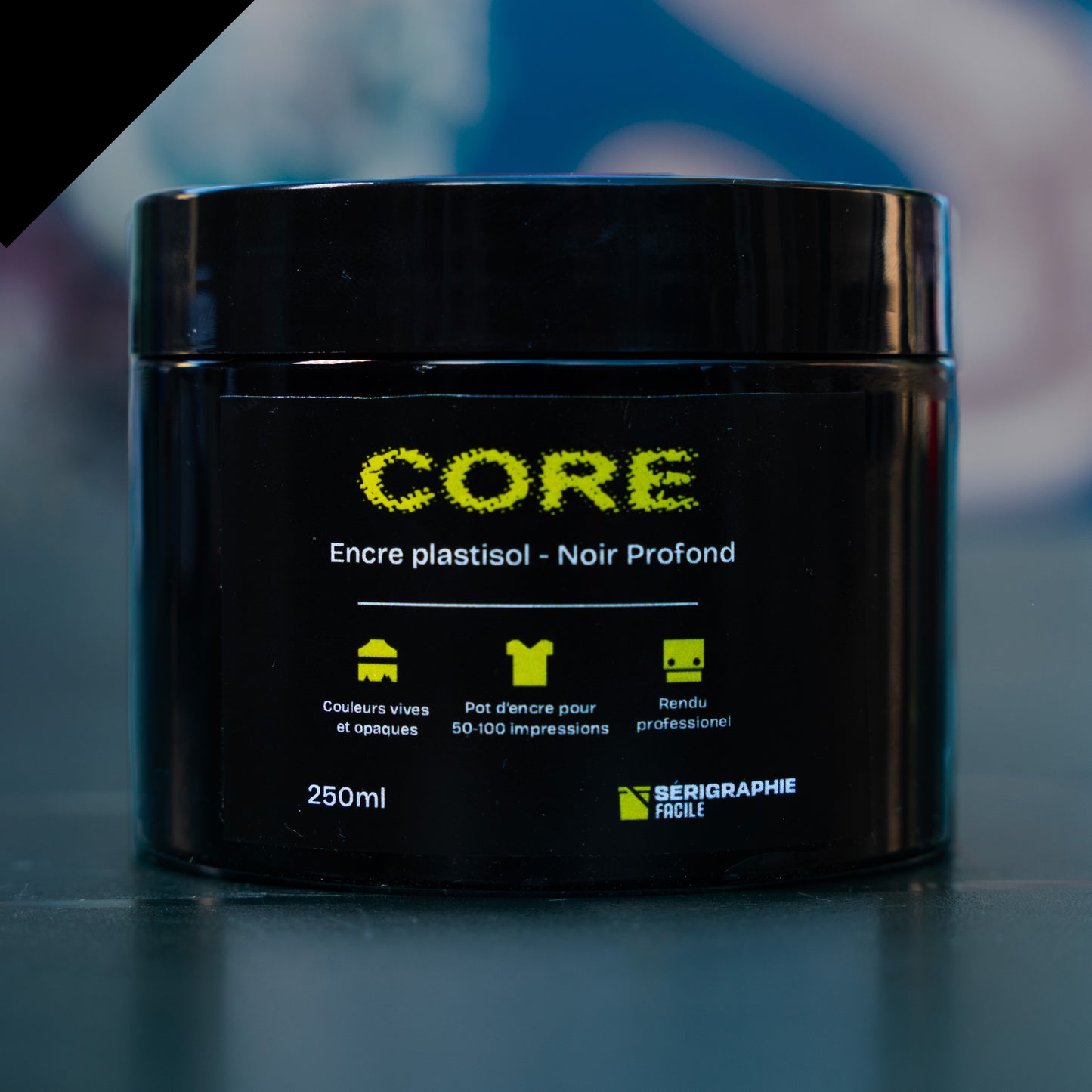 Core - Encre textile Plastisol 250ml - Noir Profond